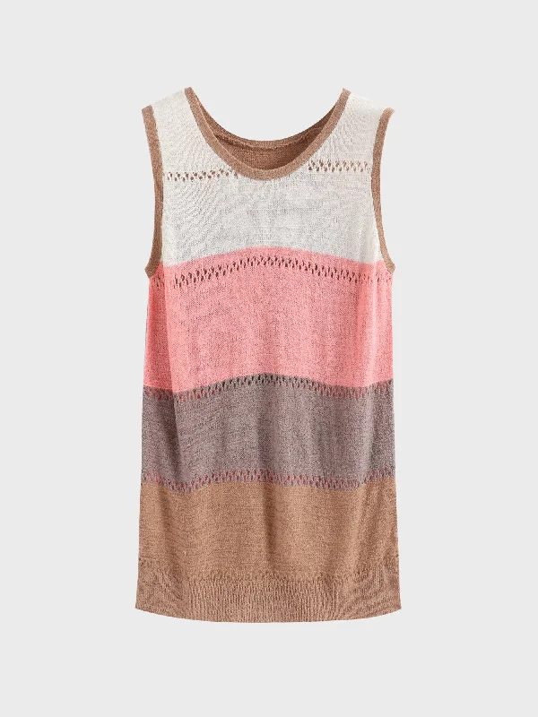 Midsize Adorable Colorblock Tank Top Monochromatic All - in - one
