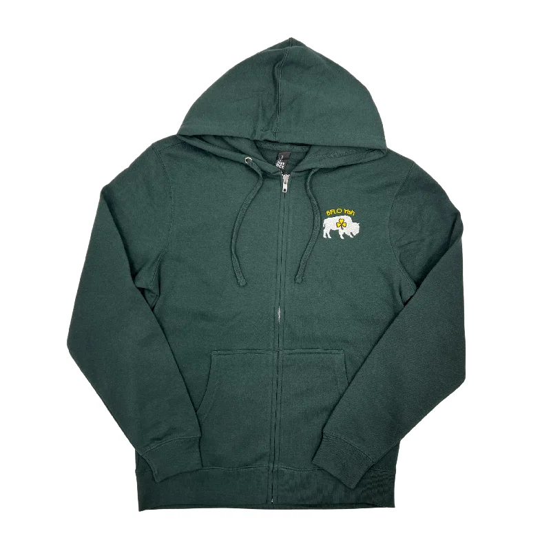 BFLO Irish Forest Green Zip-Up Hoodie Cashmere