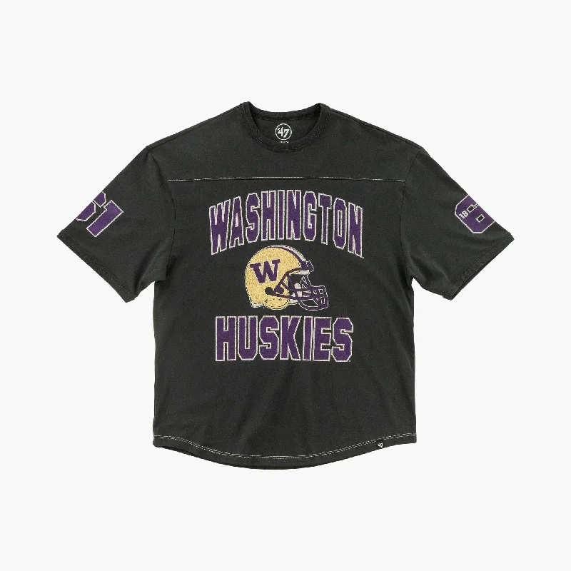 Washington Huskies Flint Black Rush T-Shirt Monochromatic Office Style