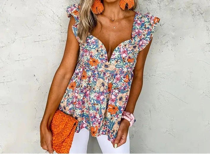 Flirty Floral Top Athletic Women's High - 