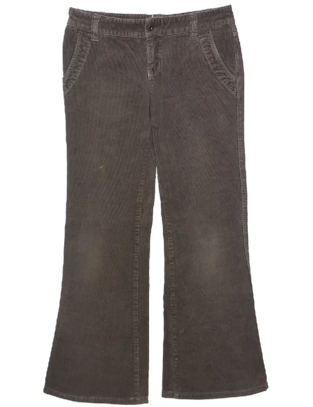 Boot Cut Corduroy Trousers - W30 L28 Casual Women's Loose - fitting