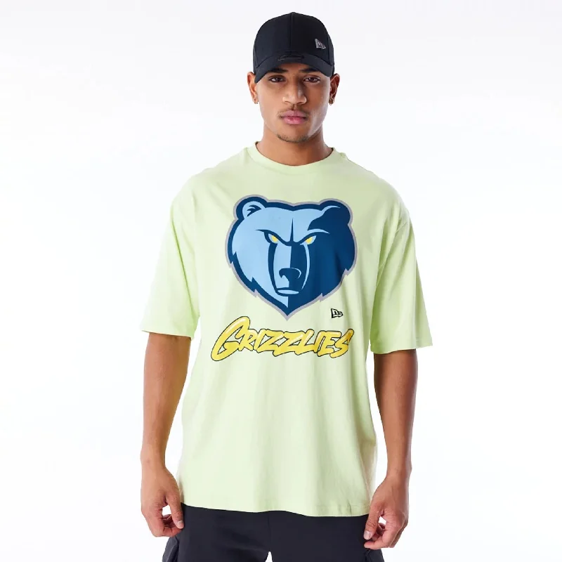 Memphis Grizzlies NBA Wordmark Pastel Green Oversized T-Shirt Youthful Women's Anime - inspired Memphis Grizzlies NBA Wordmark Pastel Green Oversized T-Shirt Youthful Women's Anime - inspired