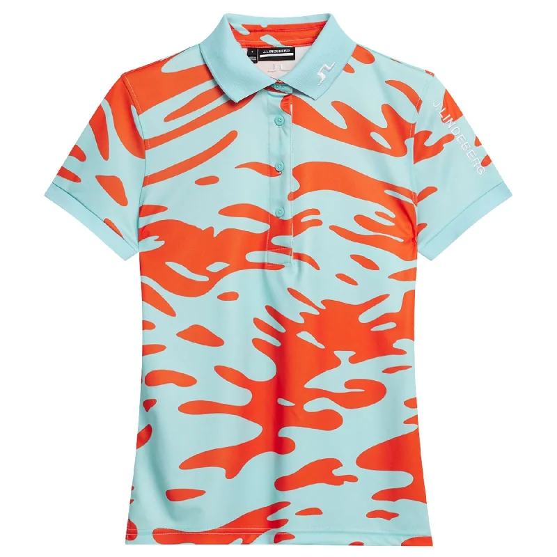 Womens Tour Tech TX Jersey Print Polo Neptune Atomizer - SS24 Monochromatic Office Style