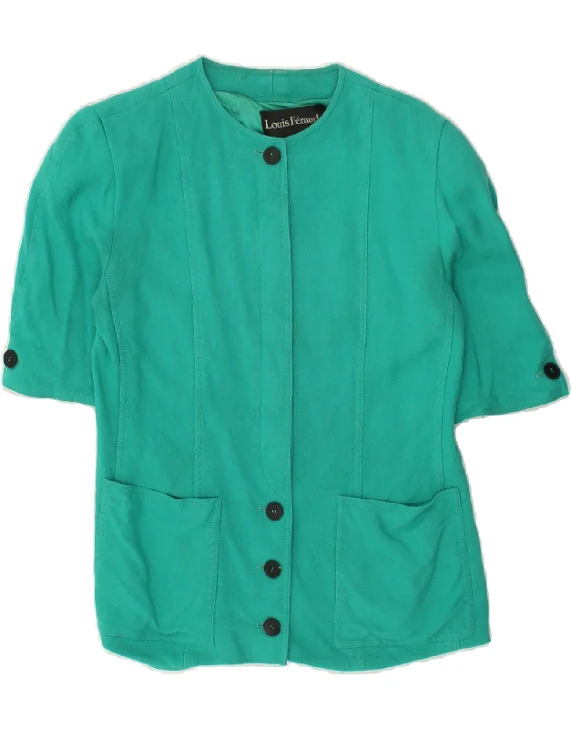 LOUIS FERAUD Womens Short Sleeve Blazer Jacket UK 14 Large Turquoise Athletic Women's LOUIS FERAUD Womens Short Sleeve Blazer Jacket UK 14 Large Turquoise Athletic Women's
