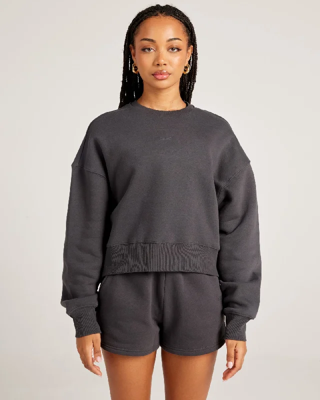 Omni Relaxed Crewneck - Charcoal purpose