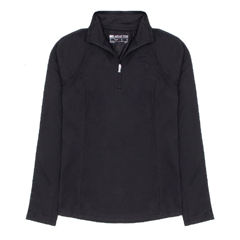Ariat Womens Sunstopper 3.0 1/4 Zip Baselayer Black garde