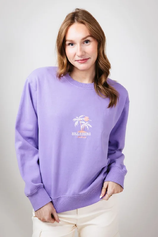 Billabong Palmy Brooklyn Fleece Sweatshirt for Women in Purple Punch | UBJFT00250-PKK0 Refined Women's Billabong Palmy Brooklyn Fleece Sweatshirt for Women in Purple Punch | UBJFT00250-PKK0 Refined Women's