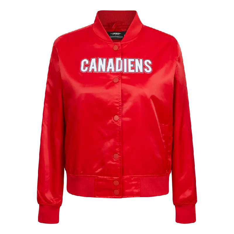 NHL MONTREAL CANADIENS CLASSIC WOMEN'S SATIN JACKET (RED) Athletic Women's High - 