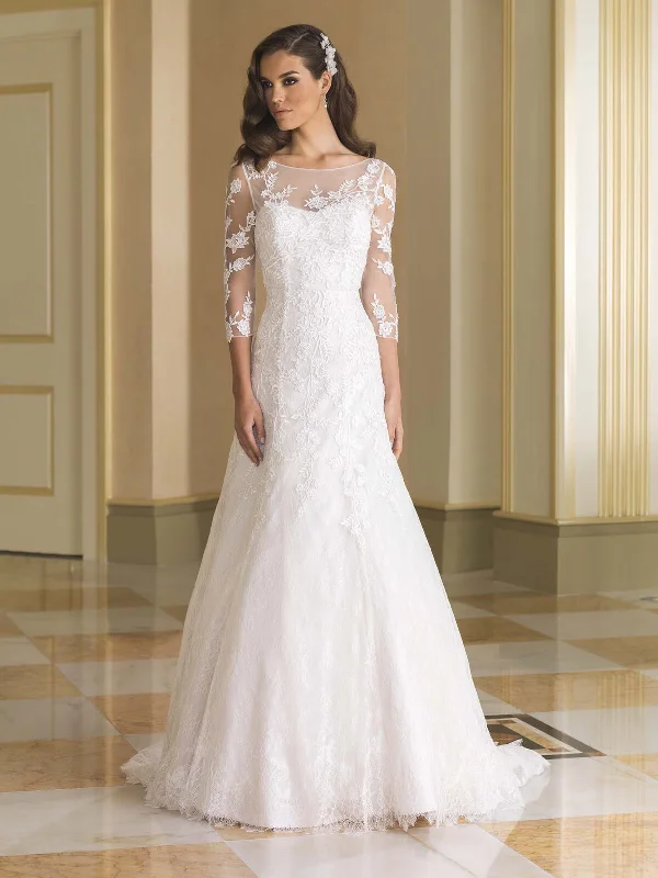 Plus Size Lace Fit & Flair Wedding Gown with Pop Over Long Sleeve Jacket - #8865 Preppy Women's College Plus Size Lace Fit & Flair Wedding Gown with Pop Over Long Sleeve Jacket - #8865 Preppy Women's College