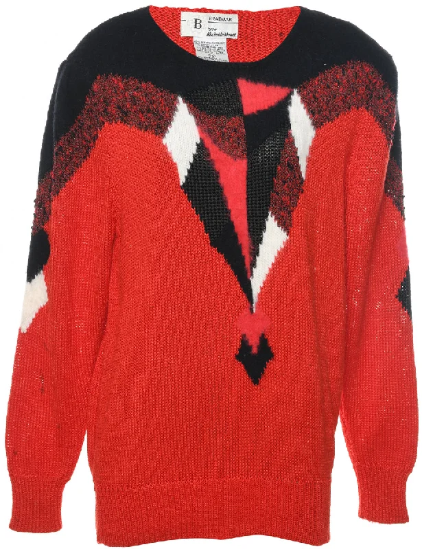 Braemar Patterned Jumper - L Feminine Women's Style 