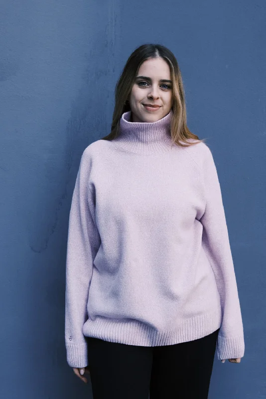 knit high neck - lavender