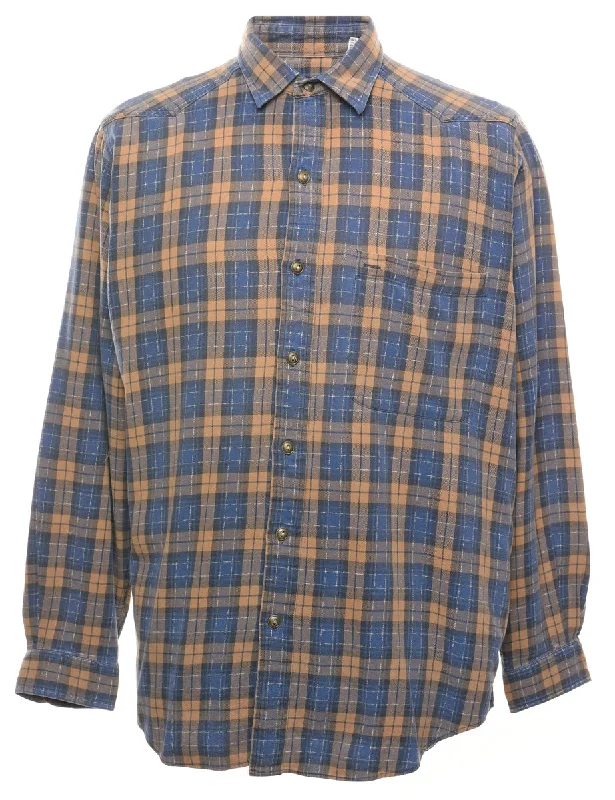 Blue Checked Shirt - L Refined Women's Classic 
