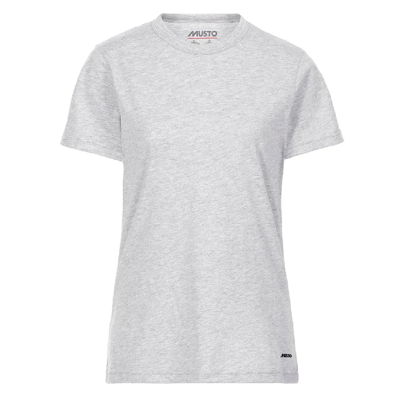 Musto Womens Essential T-Shirt Grey Melange Artistic Women's Hand - painted