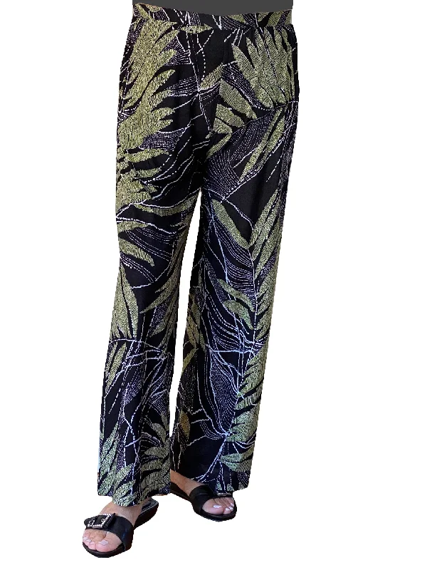 La Cera Savannah Palm Print Cropped Pant Dynamic Women's High - energy