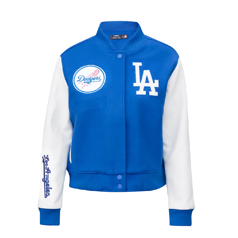 MLB LOS ANGELES DODGERS CLASSIC WOOL WOMEN'S VARSITY JACKET (DODGER BLUE/WHITE) Adventure MLB LOS ANGELES DODGERS CLASSIC WOOL WOMEN'S VARSITY JACKET (DODGER BLUE/WHITE) Adventure