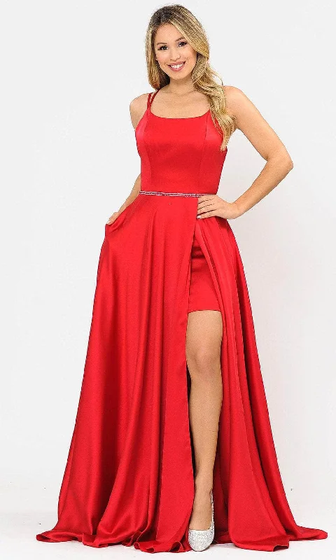 Poly USA 8652 - Sleeveless Scoop Neck Formal Dress Sophisticated Women's Tailored