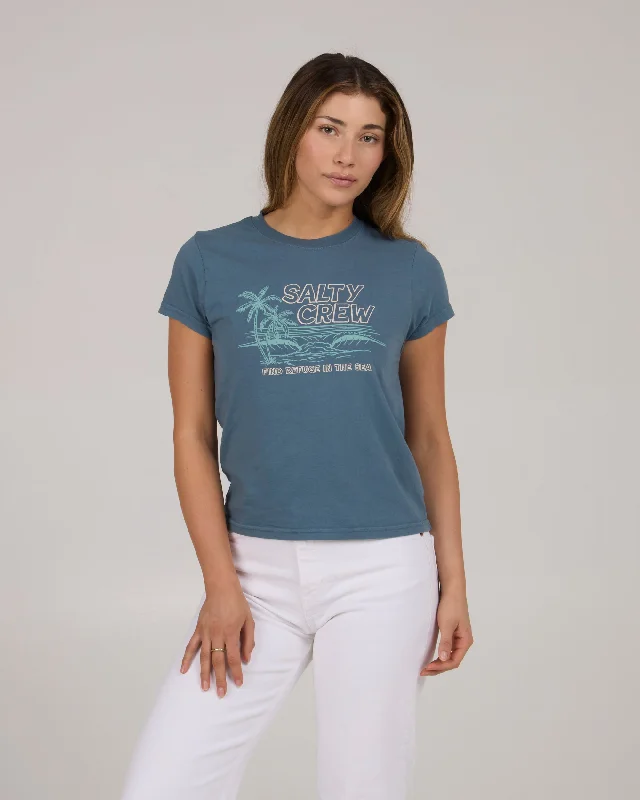 A-Frame Modern Tee - Fin Blue Youthful Women's Pop