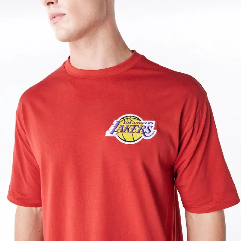LA Lakers League Essential Red Oversized T-Shirt Youthful Women's Anime - inspired