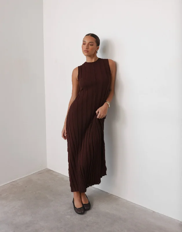 Jemima Maxi Dress (Cocoa) Cozy Women's Winter
