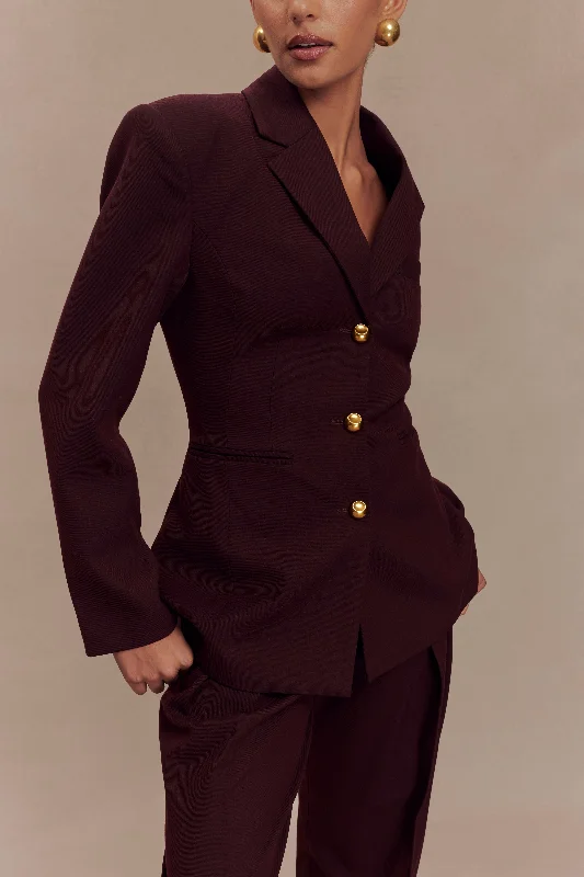 Bellamy Cinched Blazer - Mahogany