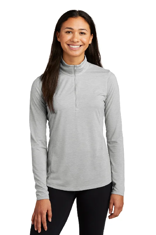 Sport-Tek Womens Moisture Wicking 1/4 Zip Sweatshirt - Heather Light Grey British Gentlewoman Style Sport-Tek Womens Moisture Wicking 1/4 Zip Sweatshirt - Heather Light Grey British Gentlewoman Style
