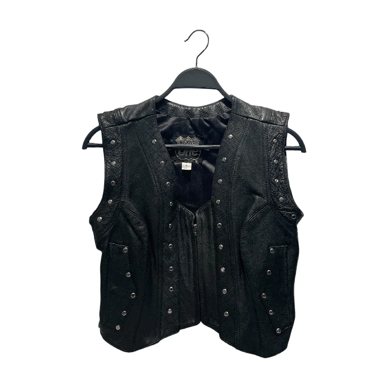 Vintage/Vest/S/Leather/BLK/ Hip Women's Retro