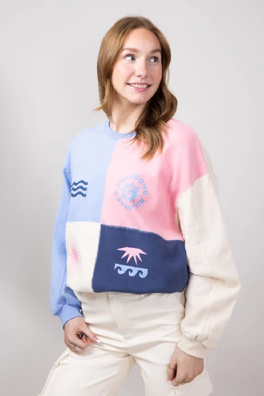 Billabong Later Days Kendall Fleece Crewneck for Women in Dusty Rose | UBJFT00175-DSR Youthful Women's Pop Billabong Later Days Kendall Fleece Crewneck for Women in Dusty Rose | UBJFT00175-DSR Youthful Women's Pop