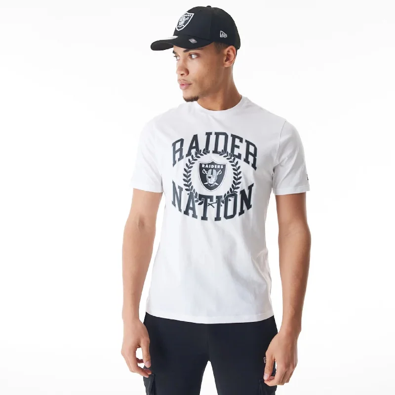 Las Vegas Raiders NFL Laurel Graphic White T-Shirt Refined Women's 