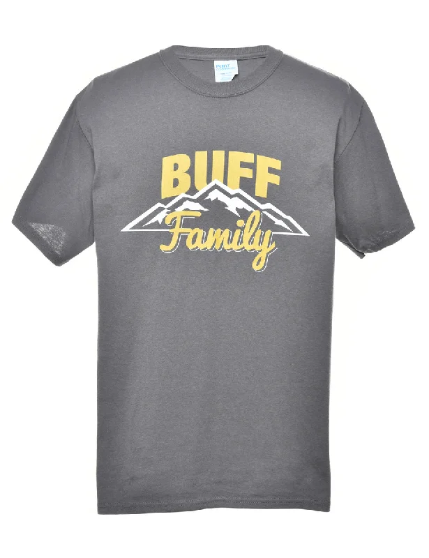 Grey Buff Family Printed T-shirt - M