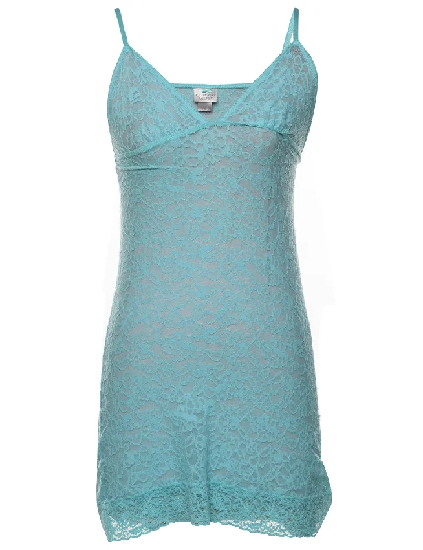 Blue Lace Strappy Y2K Cami Top - S Stylish Women's Tropical 
