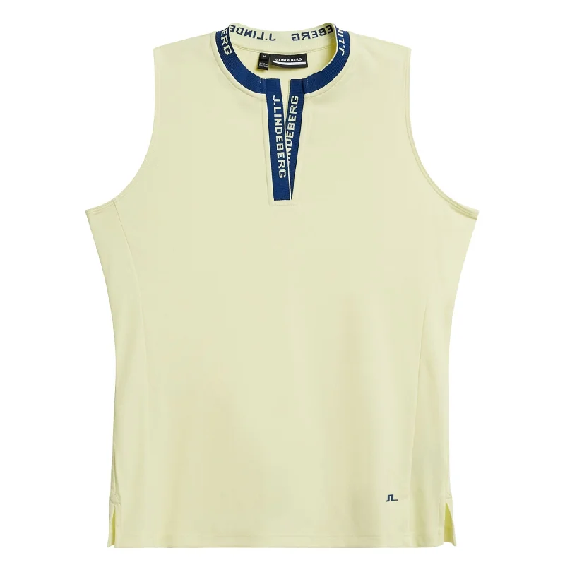Womens Leya Sleeveless TX Jersey Polo Wax Yellow - SS24 Trendy Women's 