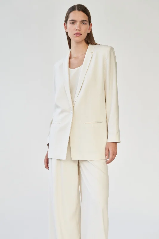 MENA BLAZER - OFF WHITE - RAW SILK Minimalist Women's Casual