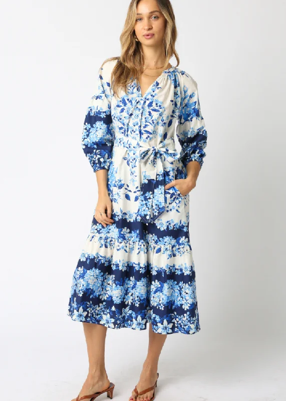 Skylar Floral Dress- White/ Blue Refined Women's 