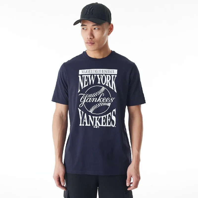 New York Yankees MLB Baseball Stack Navy T-Shirt Athletic Women's High - 
