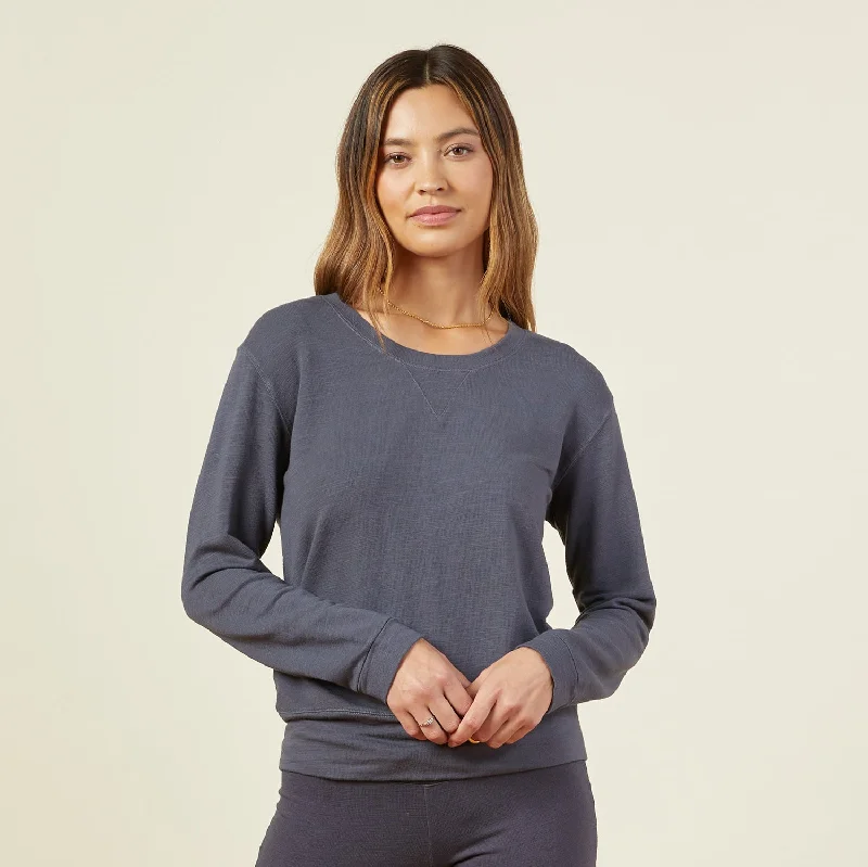 Supersoft Crew Neck Sweatshirt Cozy Women's Sherpa - lined