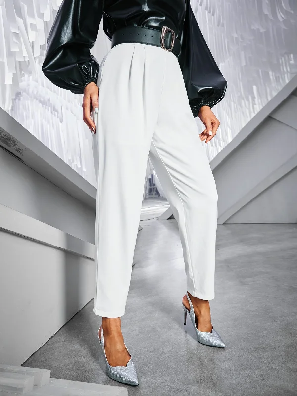 Casual Plain High Waist Long Women Pants