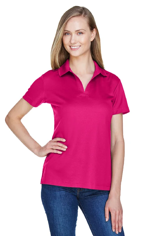 Devon & Jones Womens CrownLux Performance Moisture Wicking Short Sleeve Polo Shirt - Crown Raspberry Pink Sporty Women's Tennis Devon & Jones Womens CrownLux Performance Moisture Wicking Short Sleeve Polo Shirt - Crown Raspberry Pink Sporty Women's Tennis