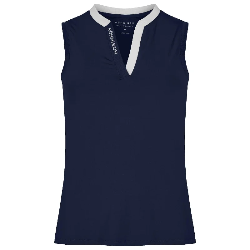 Womens Abby Sleeveless Polo Navy/White - 2025 Classic Women's Pin - striped