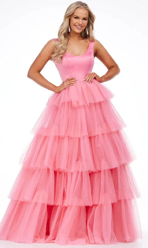 Ashley Lauren - 11187 Sleeveless Tiered Tulle Gown Tough Women's Military - inspired