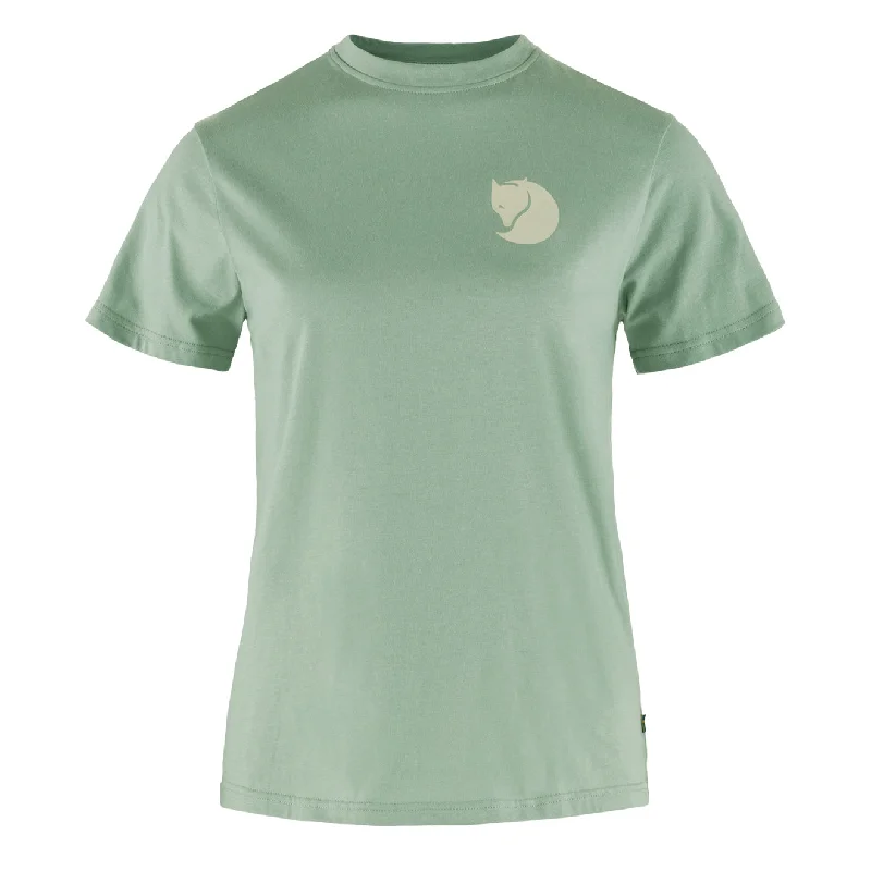 Fjallraven Womens Fox Boxy Logo Tee Misty Green Luxurious Women's High -  end