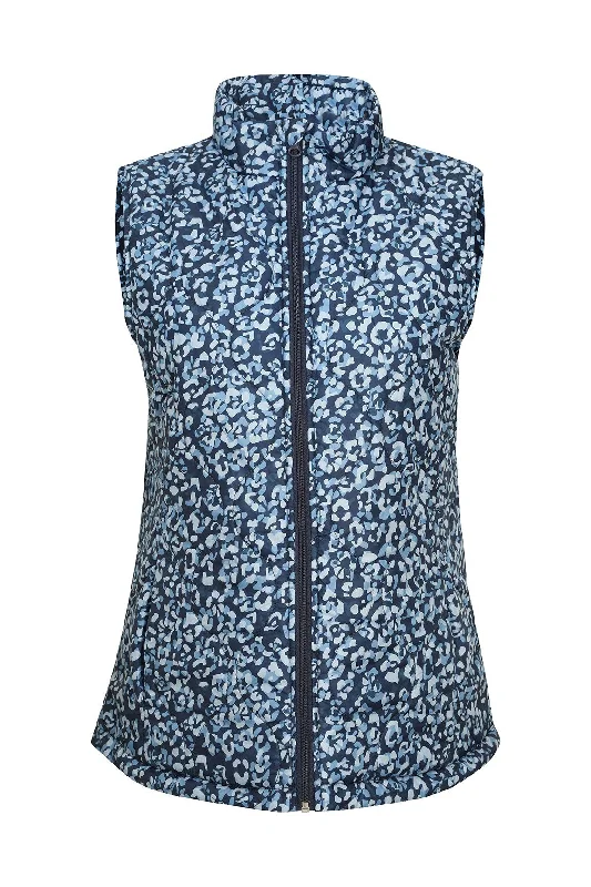 Printed & Quilted Puffa Vest | BLUES ABSTRACT | 6241ZR Laid - back Women's Style