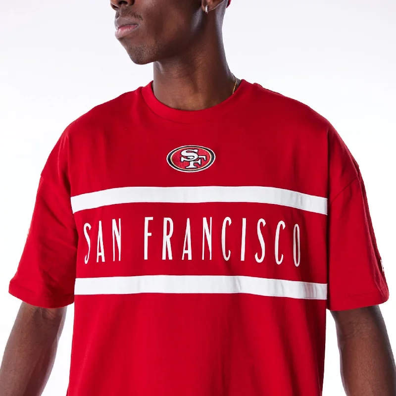 San Francisco 49ers NFL Drop Shoulder Red Drop Shoulder T-Shirt Traditional Women's Wool