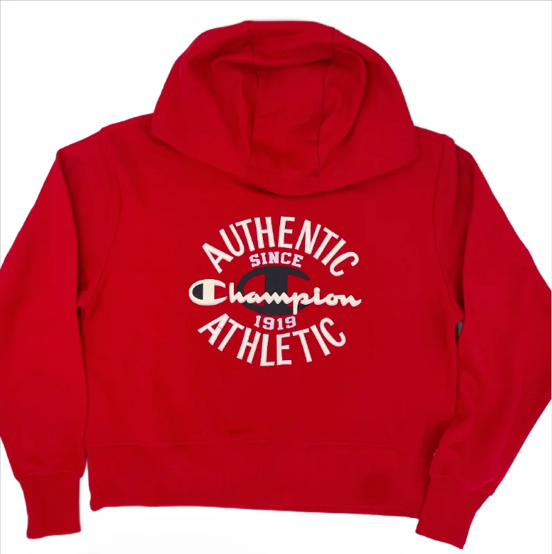 CHAMPION WOMEN'S AUTHENTIC GRAPHIC RED HOODIE Refined Women's Hand - crafted