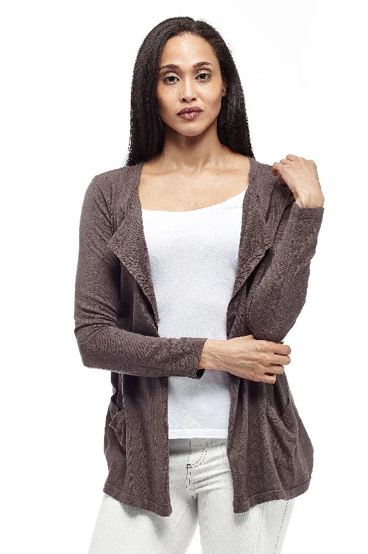 La Cera Long Sleeve Waterfall Cardigan Laid - back Women's Vibe