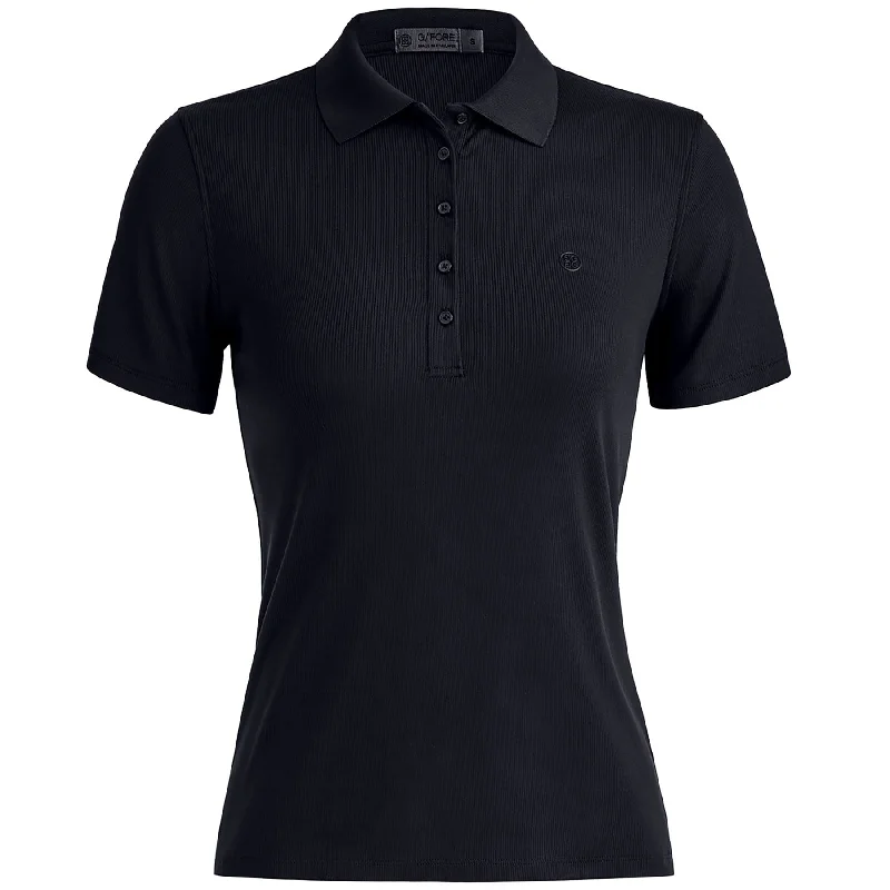 Womens Ribbed Tech Nylon Polo Onyx - 2025 Compression