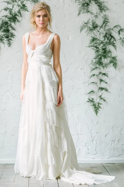 Chiffon and Lace Beach Wedding Dresses 2019 Elegant Women's 