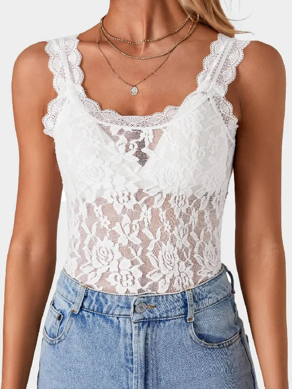 Lace Scoop Neck Tank Confident Women's Power