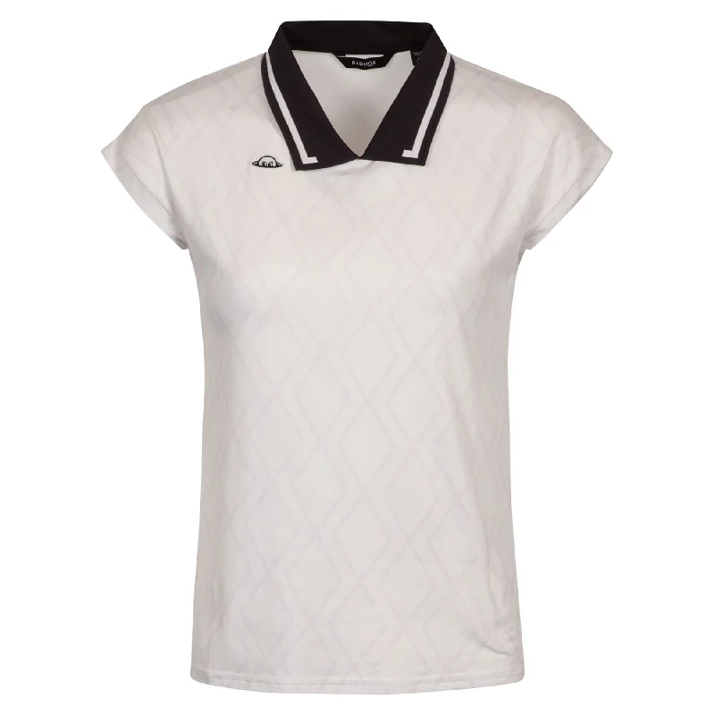 Womens Karley Deco Diamond Polo Snow White/Wisteria - SS25 Geometric