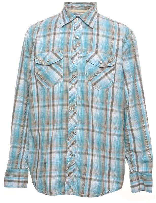 Blue Checked Shirt - M British Gentlewoman Style