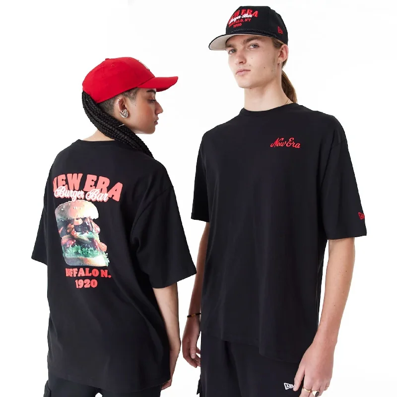 New Era Food Graphic Black Oversized T-Shirt Confident Women's Power